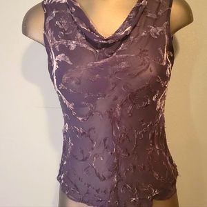 Vintage 90s y2k Laser Cut Velvet Silk Blend Peek Through Cami by Baldanza 4p